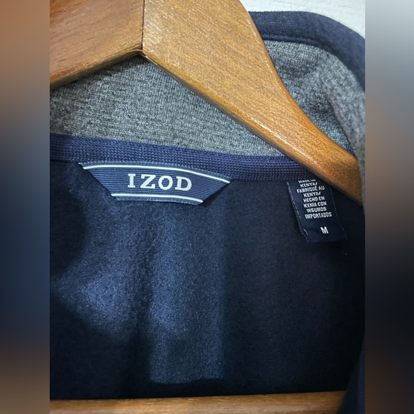 IZOD Sweater Fleece Vest Peacoat Heather-Medium-Men’s - Picture 4 of 6